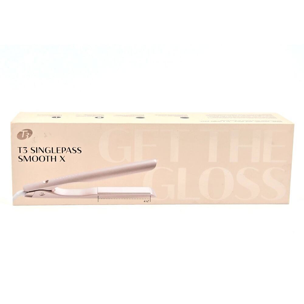 T3 SINGLEPASS SMOOTH X Professional Flat Iron with Extra-long Plates Pink New - Picture 7 of 12